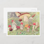 Vintage Illustration Forest Children Elsa Beskow Postkarte (Vorne/Hinten)