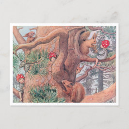 Vintage Illustration Forest Children Elsa Beskow Postkarte