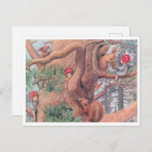 Vintage Illustration Forest Children Elsa Beskow Postkarte (Vorne/Hinten)