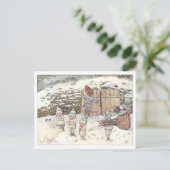 Vintage Illustration Forest Children Elsa Beskow Postkarte (Stehend Vorderseite)