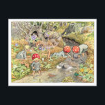 Vintage Illustration Forest Children Elsa Beskow Postkarte<br><div class="desc">Diese Postkarte zeigt eine wunderschöne Vintage Abbildung von Elsa Beskow von "Kinder des Waldes" 1910. Lass ihnen wissen,  dass du an sie denkst mit dieser skurrilen Waldszene.</div>