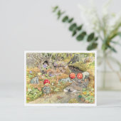 Vintage Illustration Forest Children Elsa Beskow Postkarte (Stehend Vorderseite)