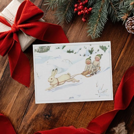 Vintage Illustration Forest Children Elsa Beskow Postkarte