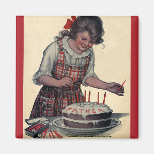 Vintage-Illustration Frohe Geburtstagsfeier Vater Magnet