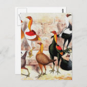 Vintage Illustration "Game Bantams" Postkarte (Vorne/Hinten)