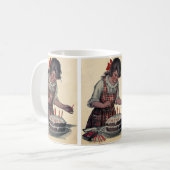 Vintage Illustration Happy Birthday Party Vater Kaffeetasse (Vorderseite Links)