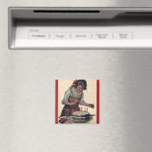 Vintage Illustration Happy Birthday Party Vater Magnet (In Situ (Geschirrspüler))