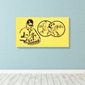 Vintage Illustration Hobby Soccer Leinwand (Insitu (Holzboden))