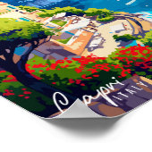 Vintage-Illustration in Capri Italien Poster (Ecke)