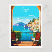 Vintage-Illustration in Capri Italien Postkarte (Vorderseite)