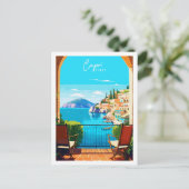 Vintage-Illustration in Capri Italien Postkarte (Stehend Vorderseite)