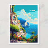 Vintage-Illustration in Capri Italien Postkarte (Vorderseite)