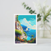 Vintage-Illustration in Capri Italien Postkarte (Stehend Vorderseite)