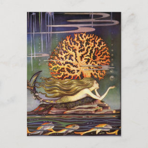Vintage-Illustration Jennie Harbour Die Meerjungfr Postkarte