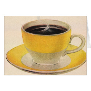 Vintage-Illustration Kaffee in einer gelben Tasse