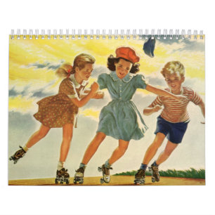 Vintage-Illustration Kinder Kalender