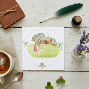 Vintage Illustration Kleine alte Frau Elsa Beskow