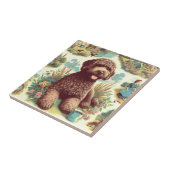 Vintage Illustration Lagotto Romagnolo Fliese (Seite)