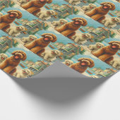 Vintage Illustration Lagotto Romagnolo Geschenkpapier (Ecke)