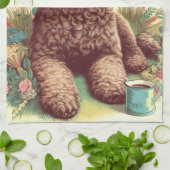Vintage Illustration Lagotto Romagnolo Geschirrtuch (Gefaltet)