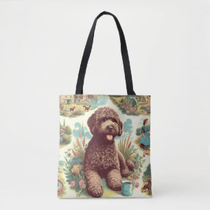 Vintage Illustration Lagotto Romagnolo Tasche