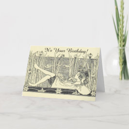 Vintage Illustration Lazy Day Geburtstagskarte Karte