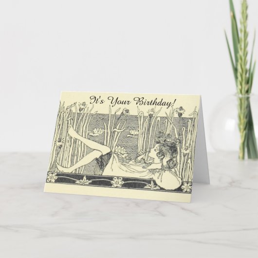 Vintage Illustration Lazy Day Geburtstagskarte Karte (Vorderseite)