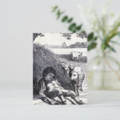 Vintage Illustration "Little Boy Blue" Postkarte (Stehend Vorderseite)