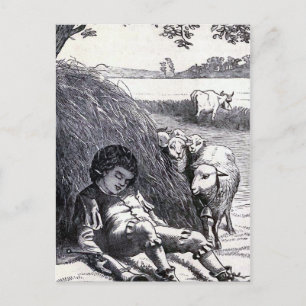 Vintage Illustration "Little Boy Blue" Postkarte