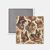 Vintage Illustration Magnet (Vorderseite/Rückseite)