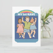 Vintage Illustration meines 1. Rave Einladung (Stehend Vorderseite)