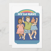 Vintage Illustration meines 1. Rave Einladung (Vorne/Hinten)