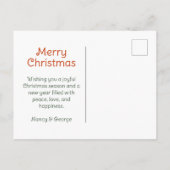 Vintage Illustration Merry Christmas Holiday Postkarte (Rückseite)