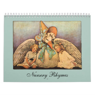 Vintage-Illustration Mother Goose Kinderreime Kalender