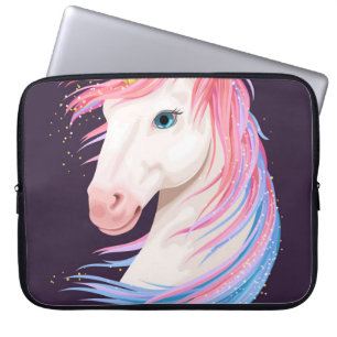 Vintage Illustration niedlicher Einhornfarben mit  Laptopschutzhülle
