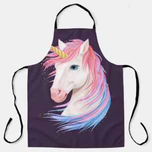 Vintage Illustration niedlicher Einhornfarben mit  Schürze
