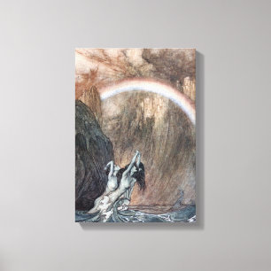 Vintage Illustration of Mermaids Leinwanddruck