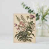 Vintage Illustration of Wildflowers  Postkarte (Stehend Vorderseite)
