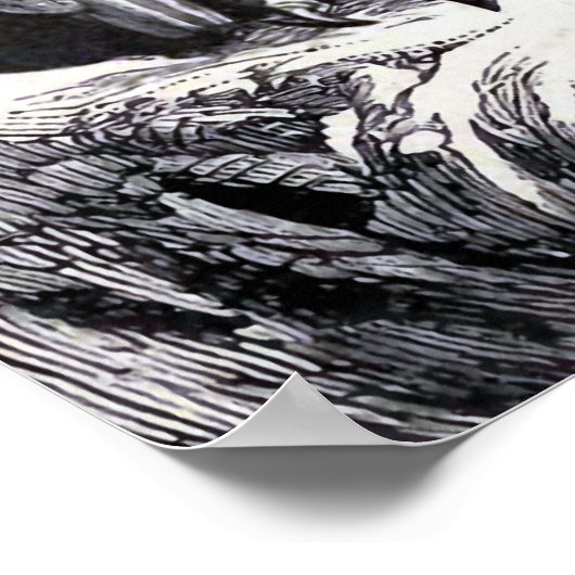 Vintage Illustration "Owl" Poster (Ecke)