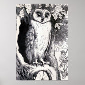 Vintage Illustration "Owl" Poster (Vorne)