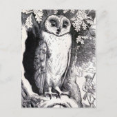 Vintage Illustration "Owl" Postkarte (Vorderseite)