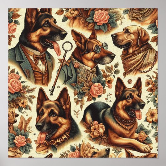 Vintage Illustration Poster (Vorne)