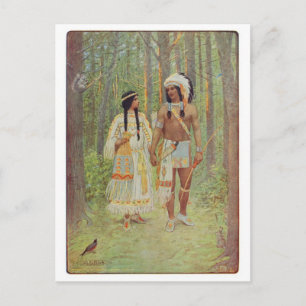 Vintage Illustration Postkarte