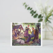 Vintage Illustration Postkarte (Stehend Vorderseite)