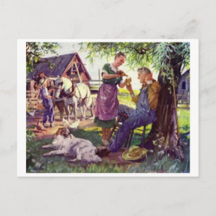 Vintage Illustration Postkarte