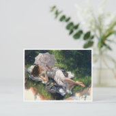 Vintage Illustration Postkarte (Stehend Vorderseite)