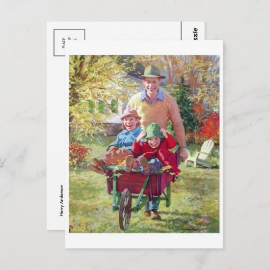 Vintage Illustration Postkarte (Vorne/Hinten)