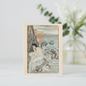 Vintage Illustration Postkarte (Stehend Vorderseite)