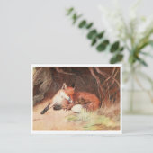 Vintage Illustration Postkarte (Stehend Vorderseite)