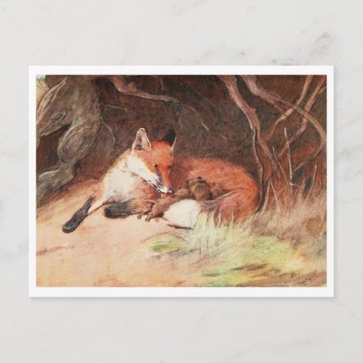 Vintage Illustration Postkarte (Vorderseite)